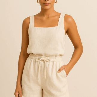 Combinaisson en lin - Crème